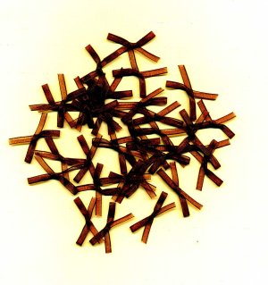 Organza Fabric Ribbon Bows x 36 - Brown - KPP028